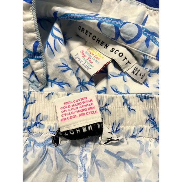 Gretchen Scott Weed Wacker Blue Branches and Leaves Pajama Set XS - Picture 5 of 6
